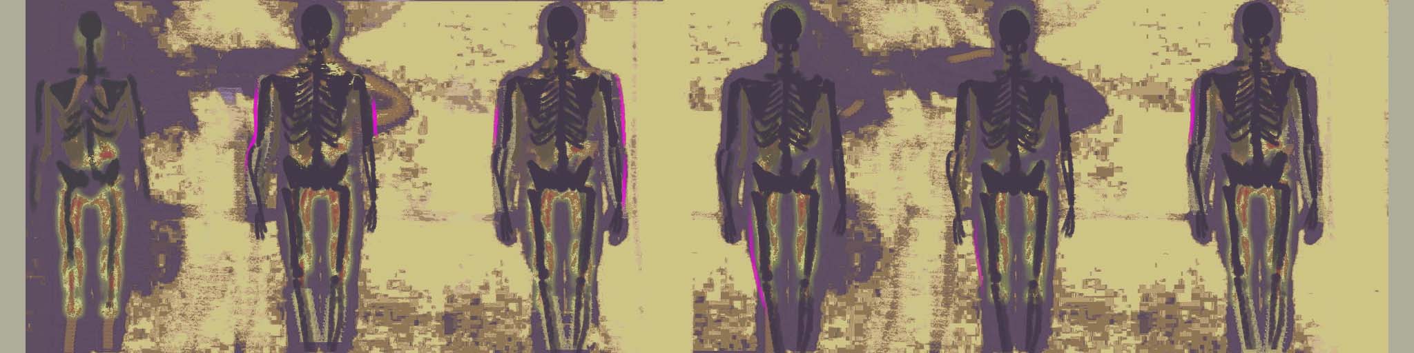 x-ray, skeletons, who's stronger, dark, painting